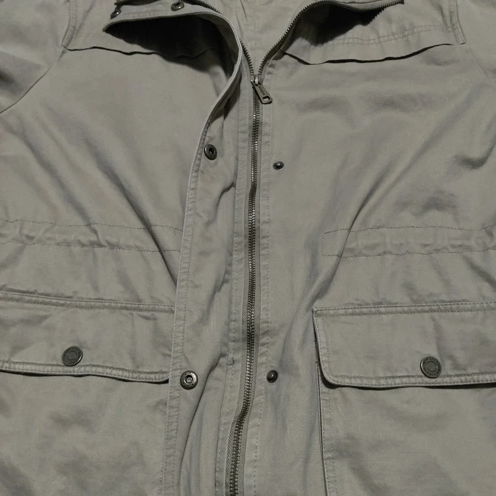Wenven Women's Tan Cargo‎ Barn Jacket Canvas Coat Parka 100% Cotton Size XL